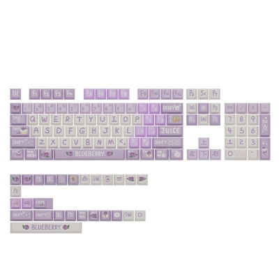 Blueberry Juice 104+27 Cherry Profile Keycap Set Cherry MX PBT Dye-subbed for Mechanical Gaming Keyboard